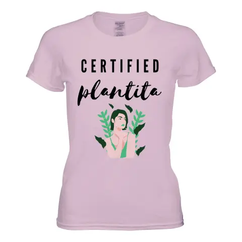 Certified Plantita T-shirt // Women's Shirt // White // Light Blue // Light Pink