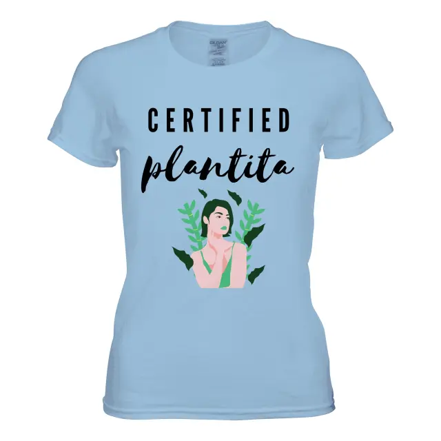 Certified Plantita T-shirt // Women's Shirt // White // Light Blue // Light Pink