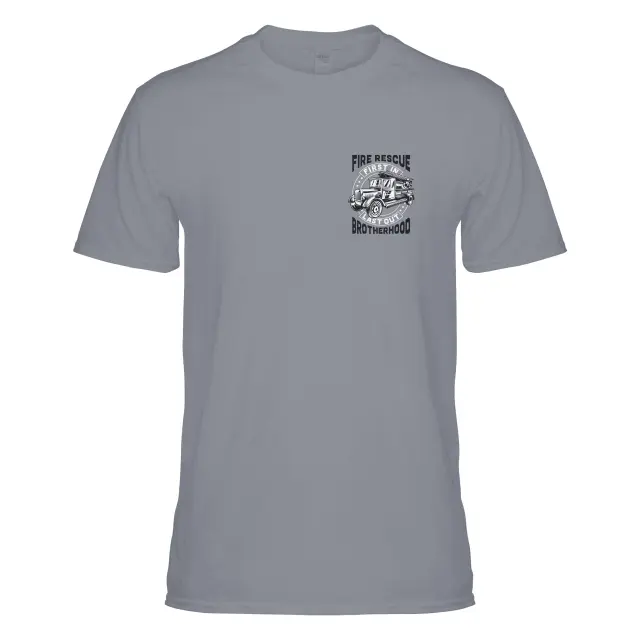 Vintage Fireman T-Shirt - Fire Rescue Gray