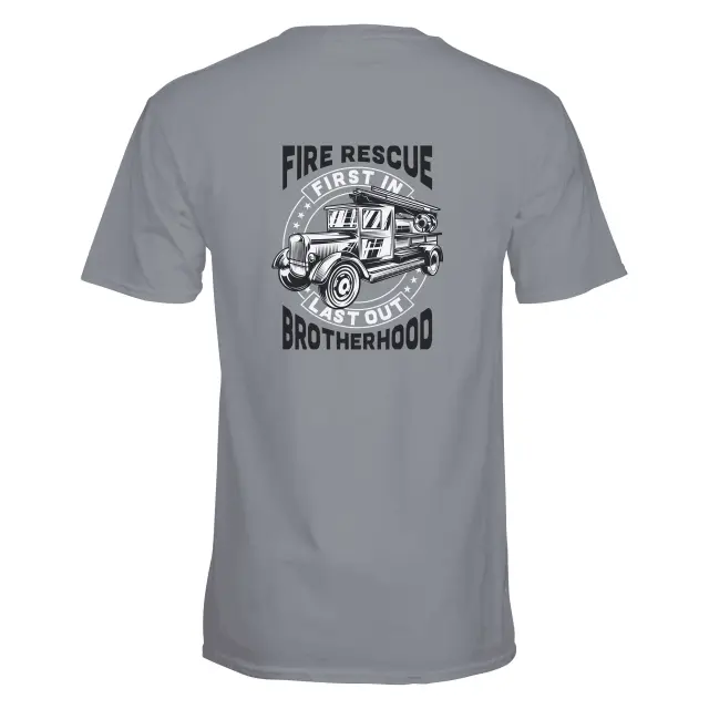 Vintage Fireman T-Shirt - Fire Rescue Gray