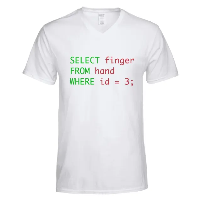 SQL Humor Select finger from hand shirt